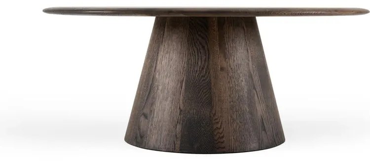 Brązowy okrągły stolik z litego drewna dębowego ø 80 cm Mushroom – Gazzda