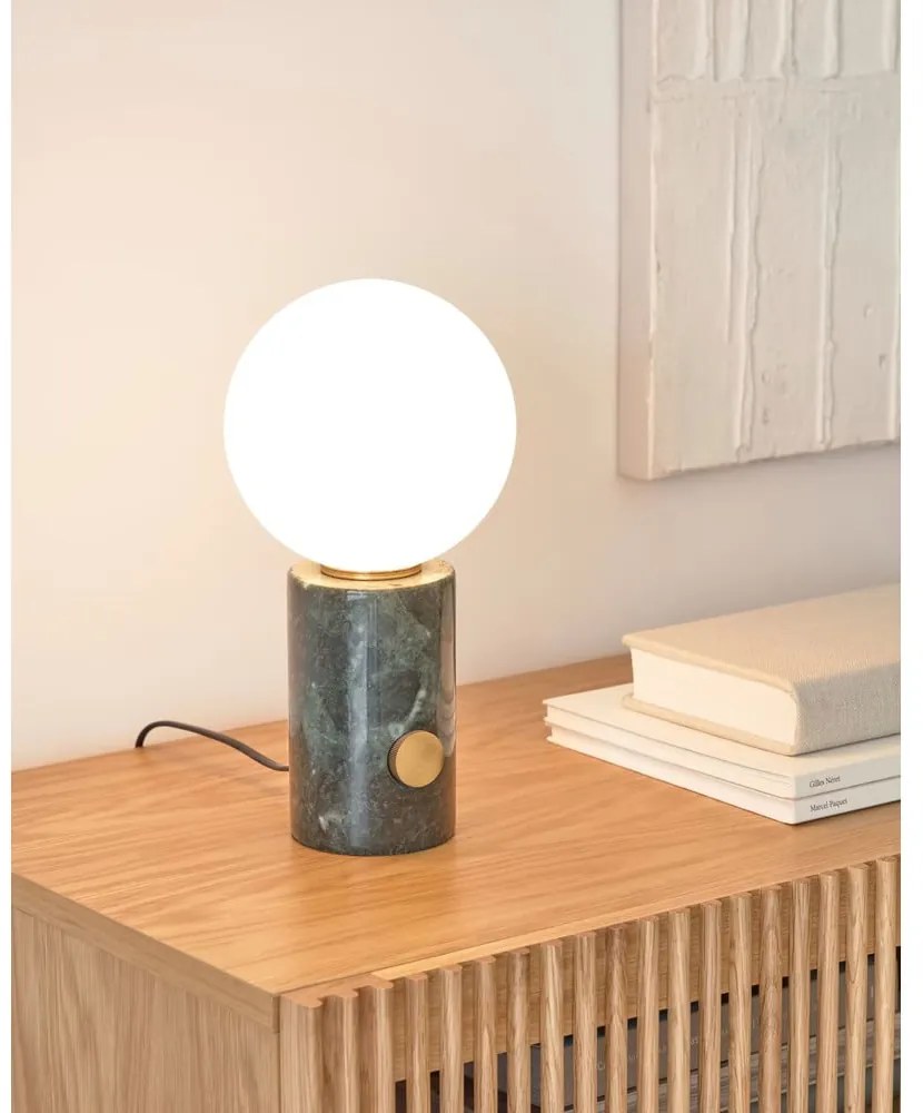 Zielona lampa stołowa ze szklanym kloszem (wys. 29 cm) Lonela – Kave Home