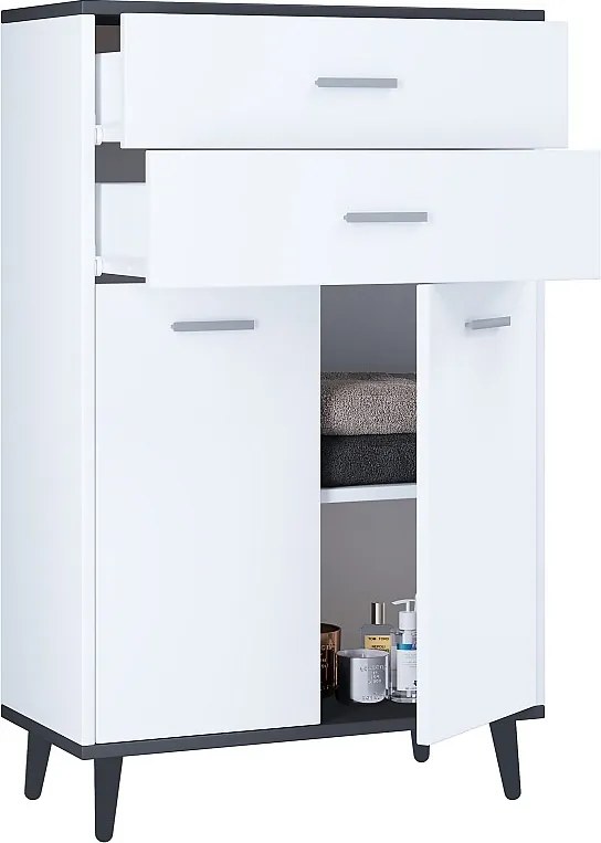 Drewno Highboard komoda Lindas