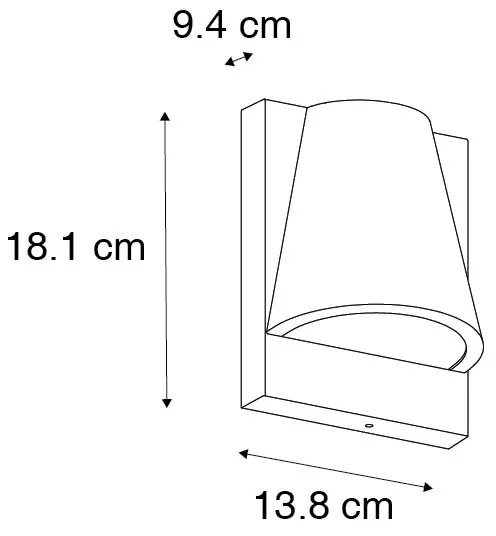 Zewnetrzna Kinkiet / Lampa scienna zewnętrzny czarny IP44 z czujnikiem ruchu - FemkePrzemysłowy Oswietlenie zewnetrzne