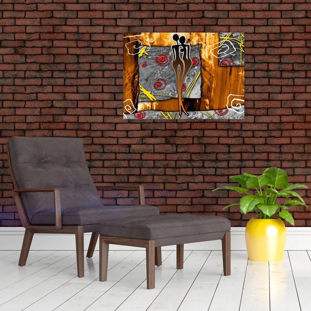 Obraz na szkle starożytnego obrazu (70x50 cm)