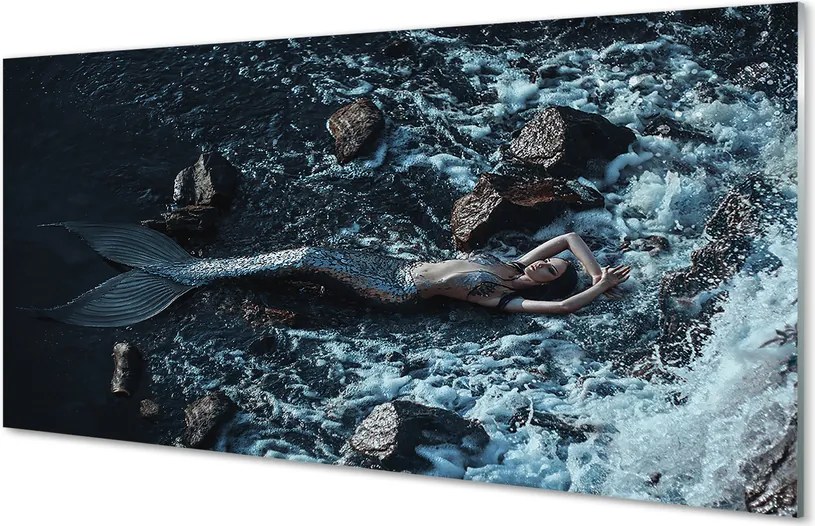 Szkło do Kuchni na Ścianę Syrena w Morskiej Otchłani