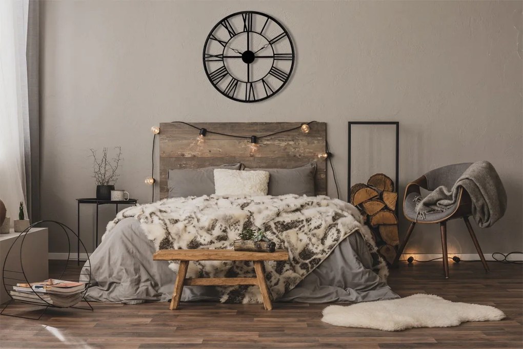 Zegar na ścianę Ø 70 cm, metalowy z cyframi rzymskimi, Atmosphera