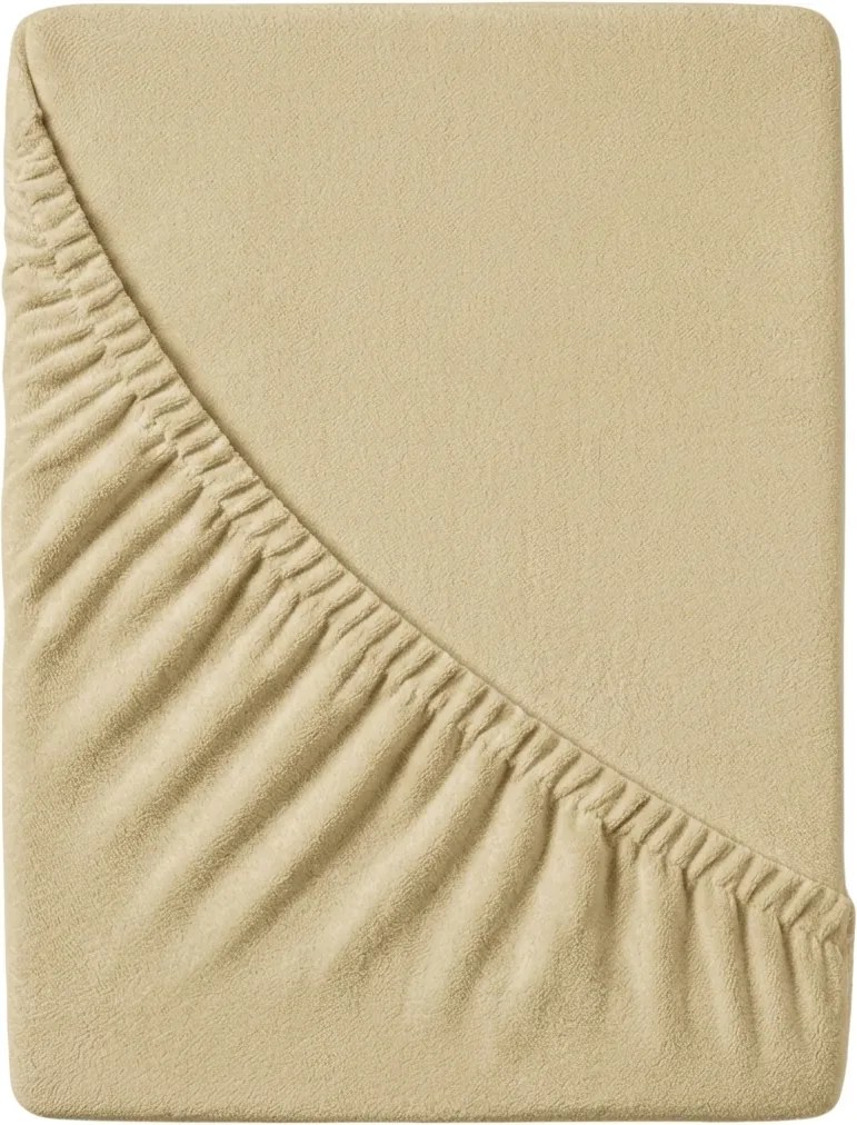 PrzytulneMieszkanie.pl Prześcieradło frotte EXCLUSIVE kremowe 200x220 cm