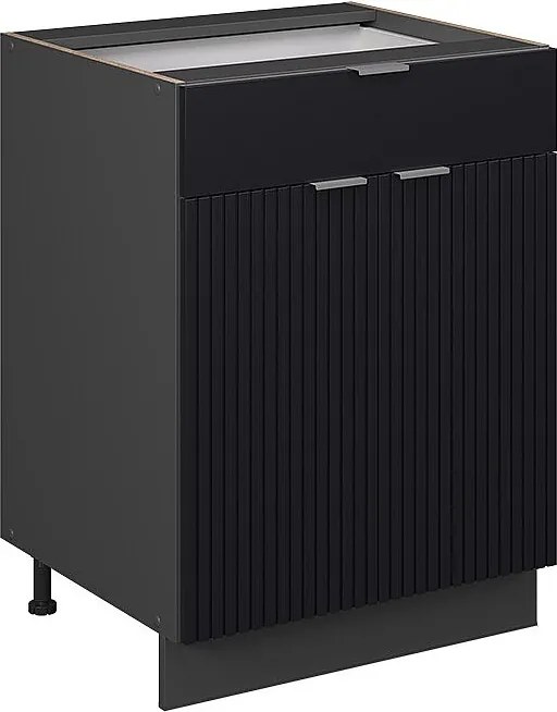 Szafka dolna do kuchni czarne paski 60x51.6x82 fame-line