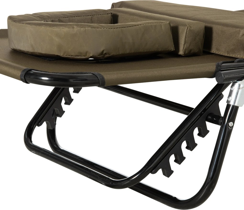 Outsunny Leżak Ogrodowy z Otworem na Twarz Praktyczny Komfort Brązowy 190x56x28cm | Aosom PL