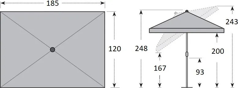 Doppler SUNLINE WATERPROOF parasol ogrodowy 185 x 120 cm beżowy