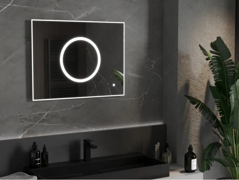 Mexen Koga lustro łazienkowe podświetlane 80 x 60 cm, LED 6000K, antypara - 9821-080-060-611-00