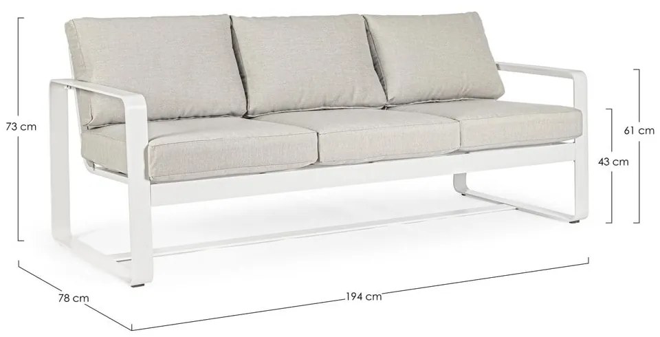 Biała aluminiowa sofa ogrodowa Merrigan – Bizzotto