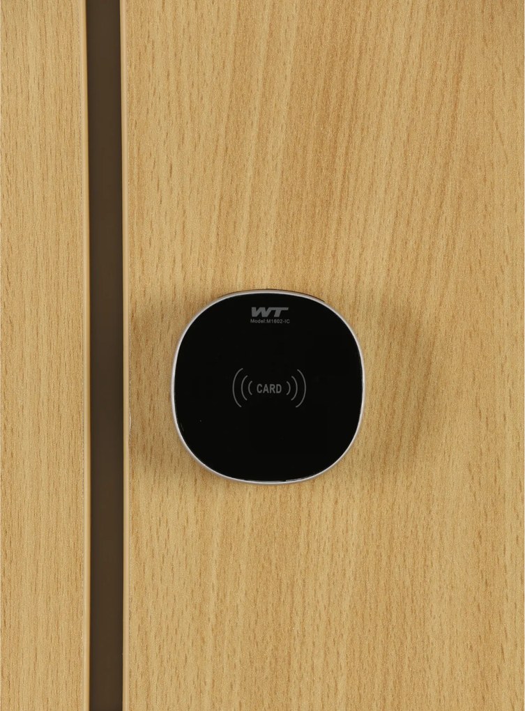 Szafka ubraniowa S1, 2-drzwiowa, 1850 x 600 x 500 mm, zamek RFID, drzwi laminowane, dąb naturalny