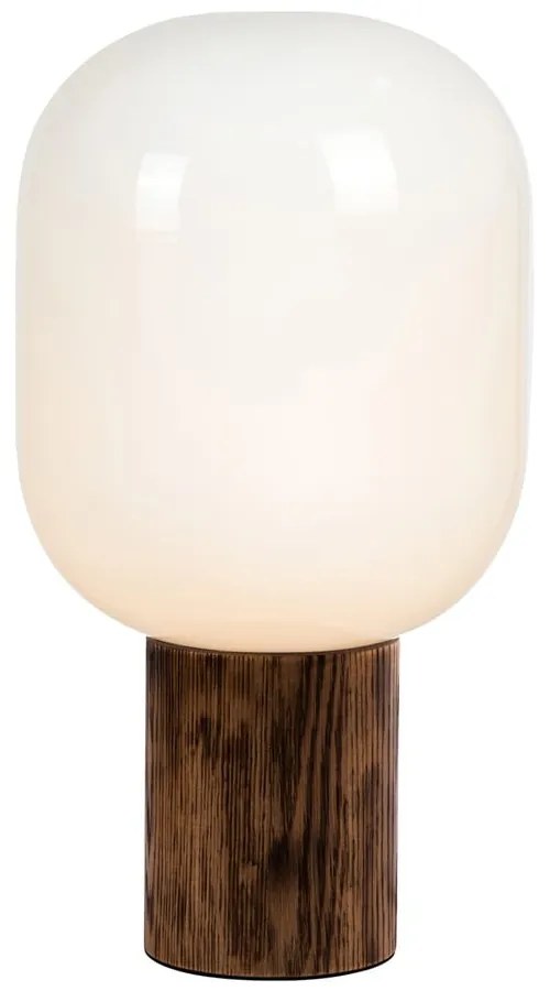 Ciemnobrązowa lampa stołowa z szklanym kloszem (wys. 44 cm) Skene – Markslöjd