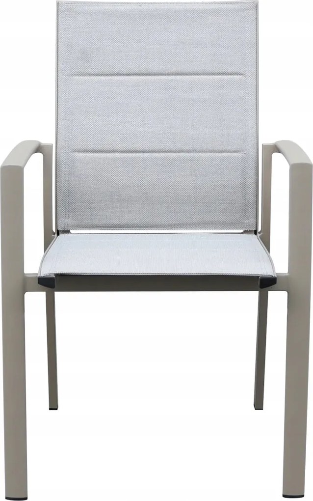 Krzesło ogrodowe aluminiowe beżowe 56x65x88 komfortowe wytrzymałe tarasowe