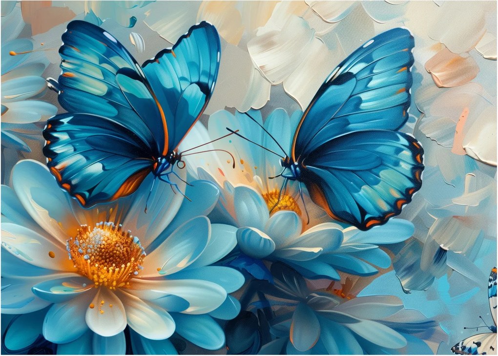 Obraz - Niebieskie motyle (70x50 cm)
