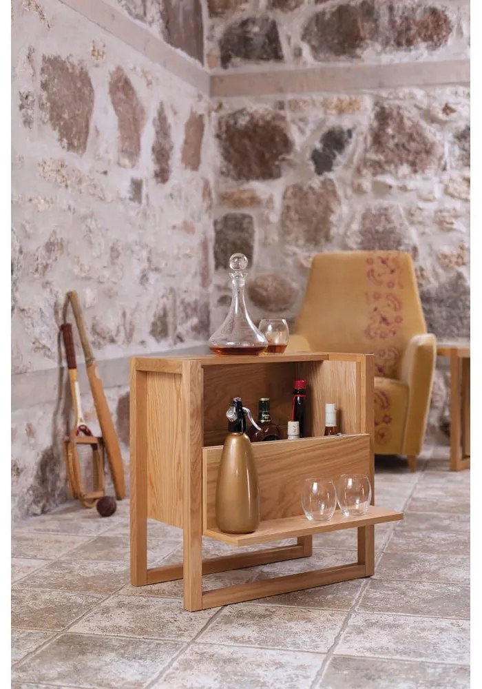 Barek z drewna dębowego w naturalnym kolorze 59x60 cm Woodman NewEst