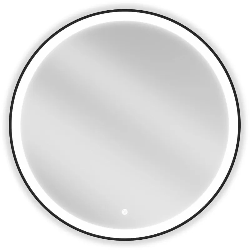 Mexen Esso lustro łazienkowe podświetlane, okragłe 80 cm, LED 6000K, antypara, rama czarna - 9825-080-080-611-70
