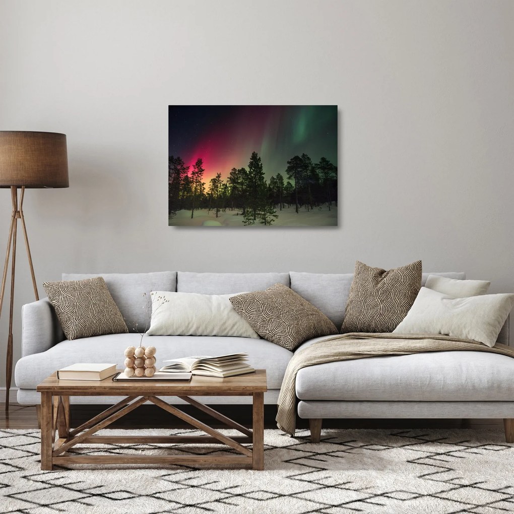 Obraz na szkle - zorza polarna (70x50 cm)
