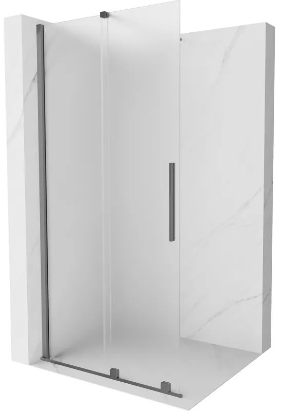 Mexen Velar ścianka prysznicowa rozsuwana Walk-in 80 x 200 cm, szron 8 mm, gun metal - 871-080-000-33-95