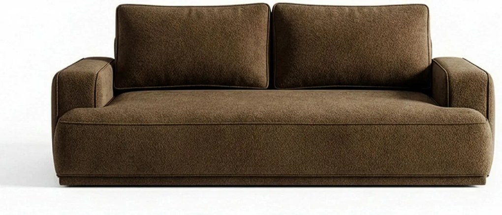 Sofa z Funkcją Spania CAMELIA Brązowa Boucle Nowoczesna