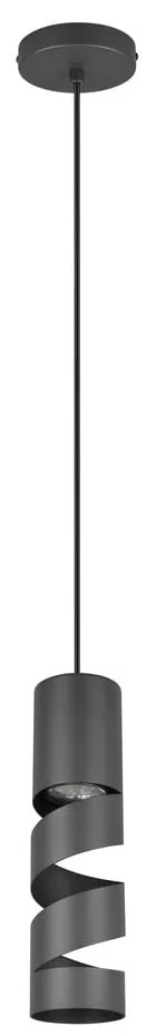 Czarna lampa wisząca z metalowym kloszem ø 12 cm Stream – Trio