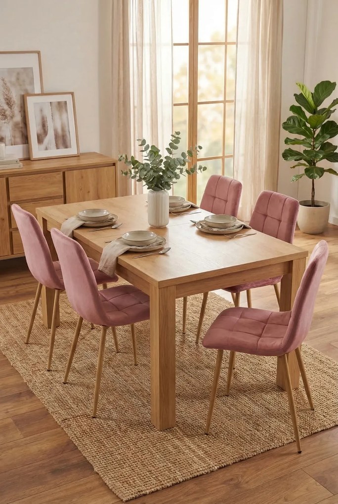 Różowe welurowe krzesło pikowane Z3-D69