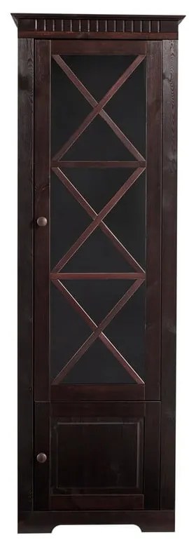 Ciemnobrązowa witryna z litego drewna sosnowego 180x35 cm Lisa – Støraa