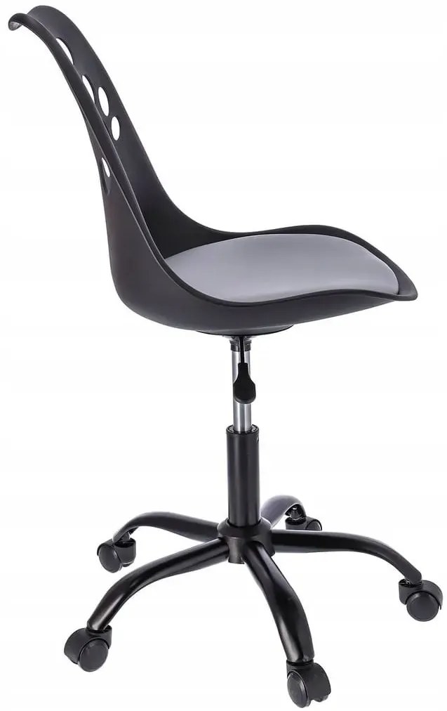 Czarno-szary fotel obrotowy skandynawski D5-Z20