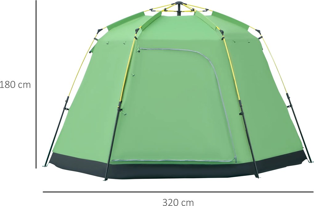 Outsunny namiot kempingowy dla 6 osób namiot rodzinny namiot kopułowy PU2000mm zielony