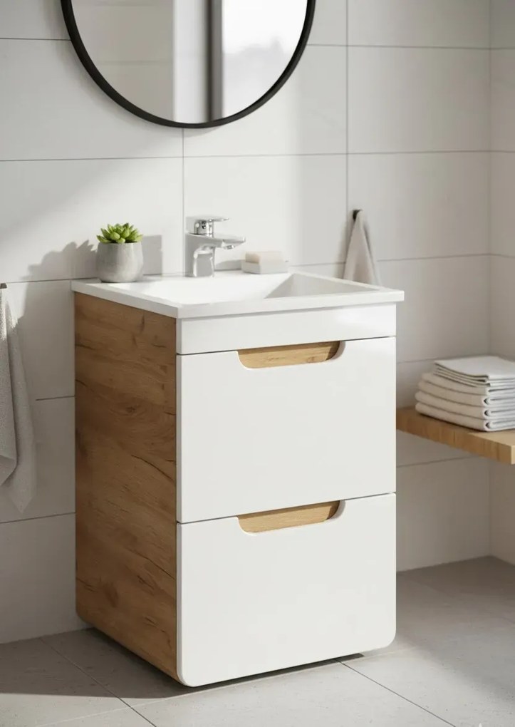 Szafka z umywalką i szufladami M9-H86