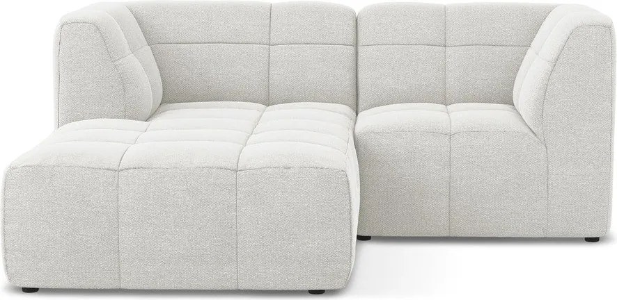 Biały narożnik z materiału bouclé (lewostronny/z szezlongiem) Aloha – Makamii