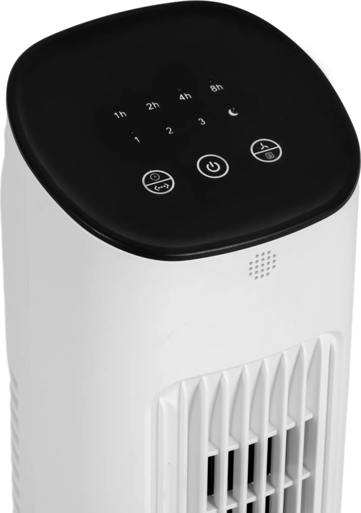 HOMCOM Wentylator kolumnowy 50W z pilotem cichy 3 prędkości timer i 85° oscylacja 30 x 30 x 78 cm biały | Aosom PL