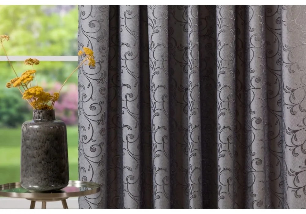 Szara zasłona żakardowa 210x245 cm Glory – Mendola Fabrics