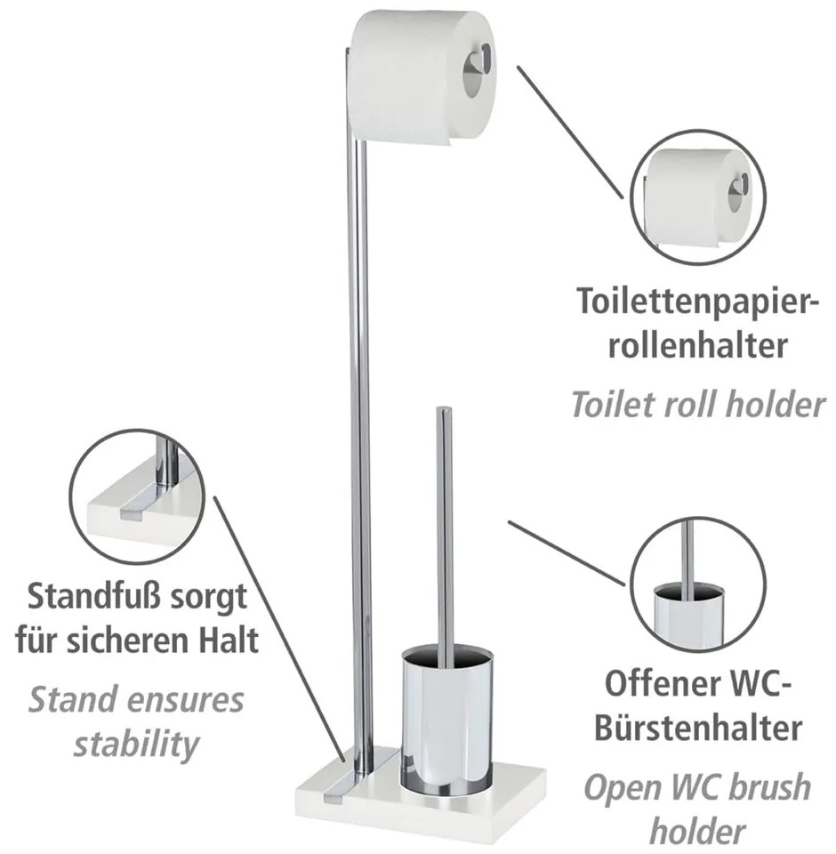 Szczotka do WC z uchwytem na papier toaletowy Wenko Noble