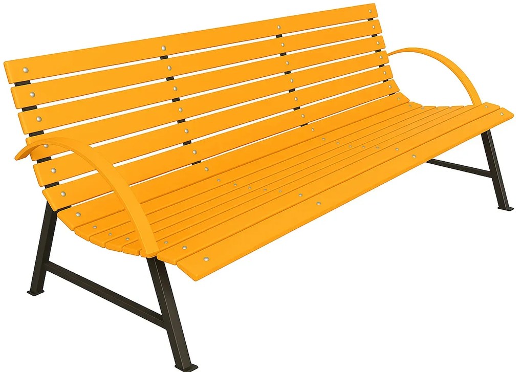 Pomarańczowa ławka ogrodowa 120 cm L8-D25
