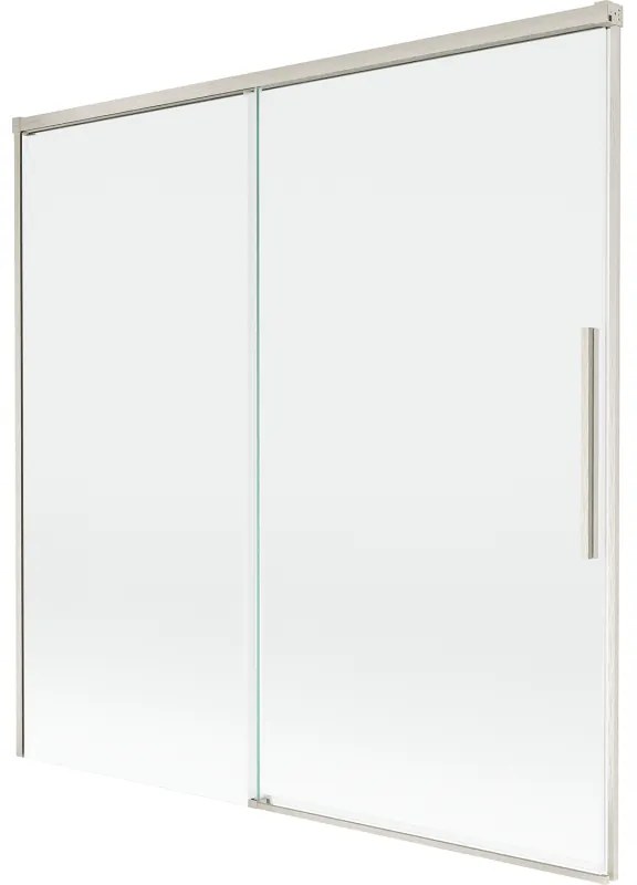 Mexen Rox parawan nawannowy 2-skrzydłowy rozsuwany 160 x 150 cm, transparent, nikiel szczotkowany - 8C9-160-001-97-00