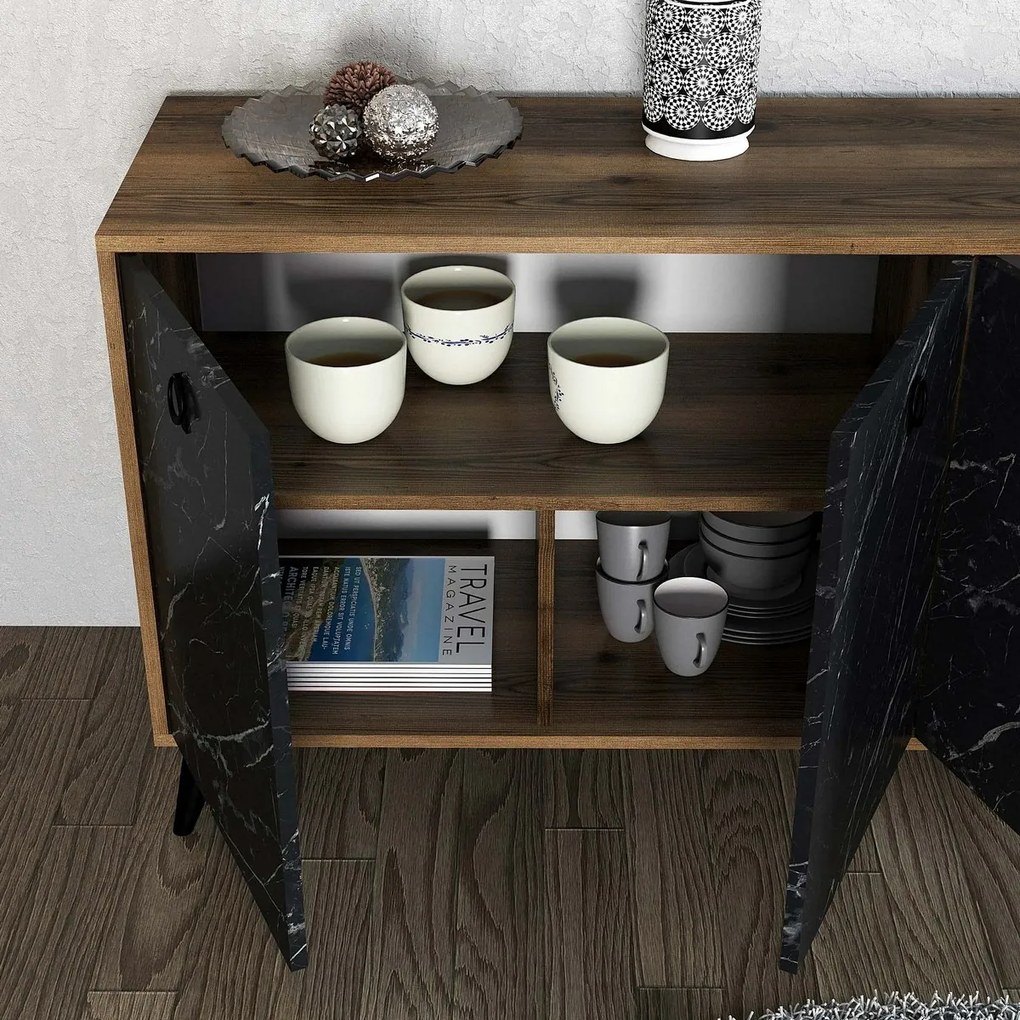 Szafka Elite Walnut and Black Marble