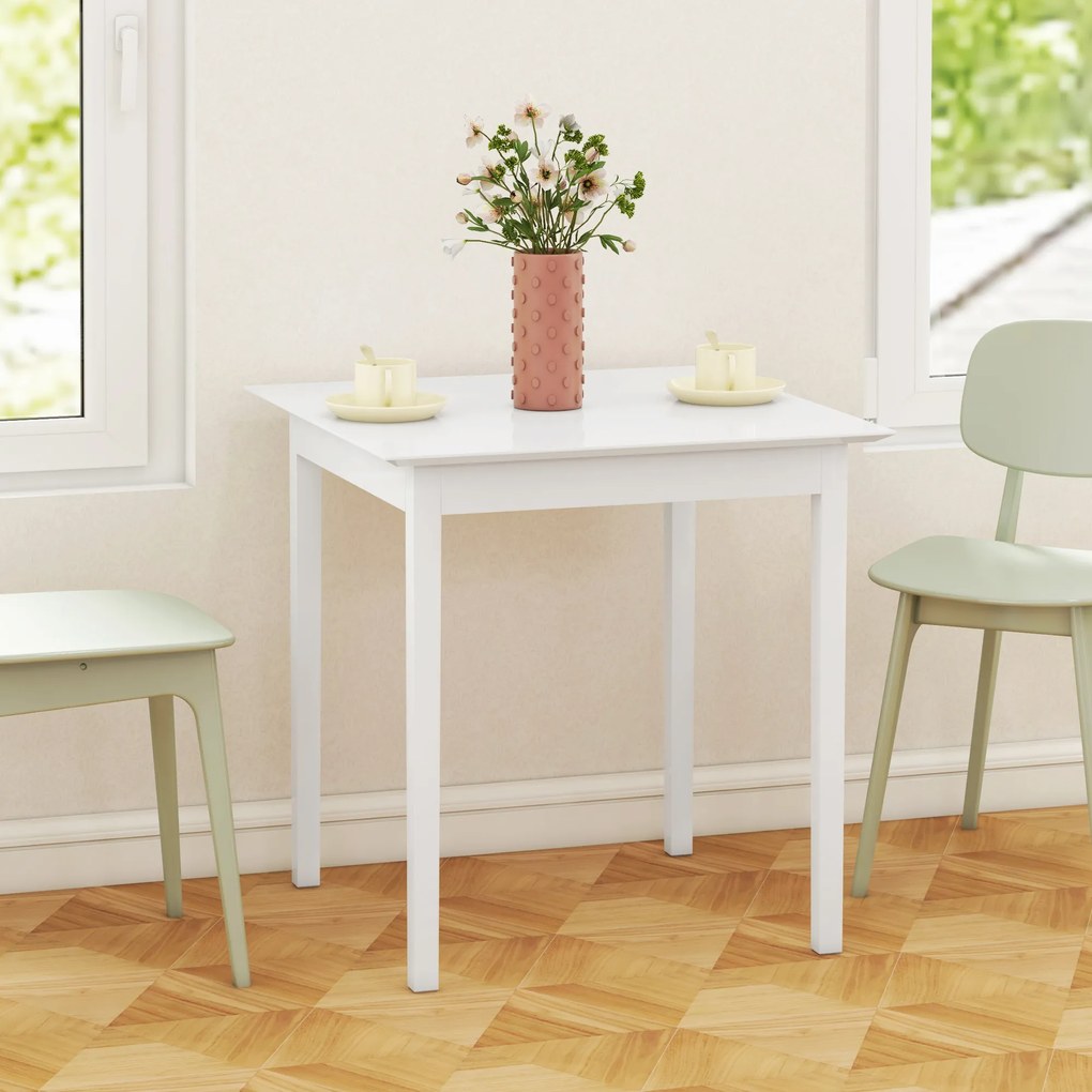 HOMCOM Stół kuchenny kwadratowy nowoczesny biały 75x75x76 cm do jadalni i kuchni | Aosom PL