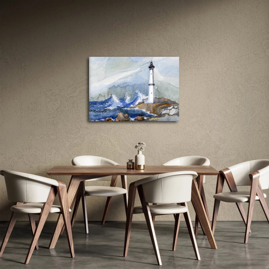 Obraz malowania latarni morskiej (70x50 cm)