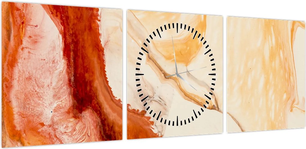 Obraz - Malarstwo abstrakcyjne (z zegarem) (90x30 cm)