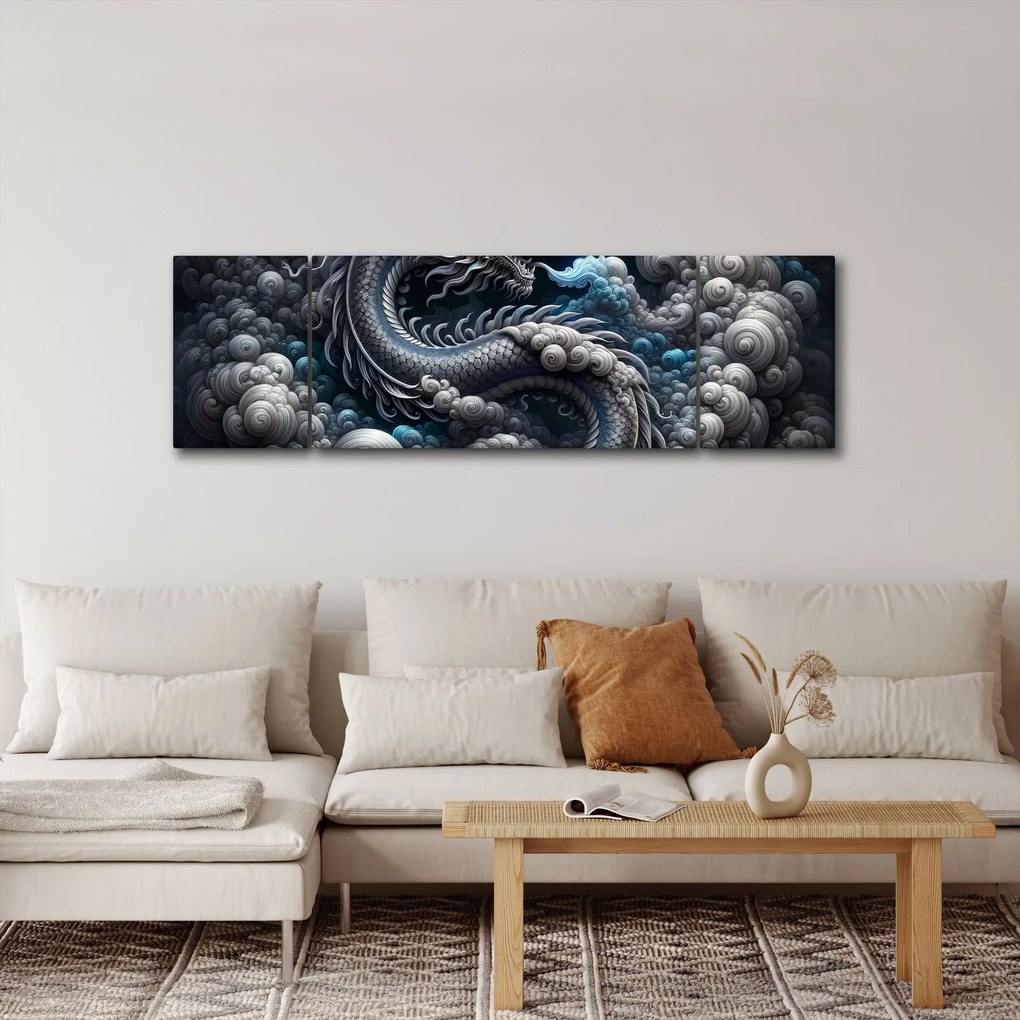 Obraz – Smok w dymie (170x50 cm)