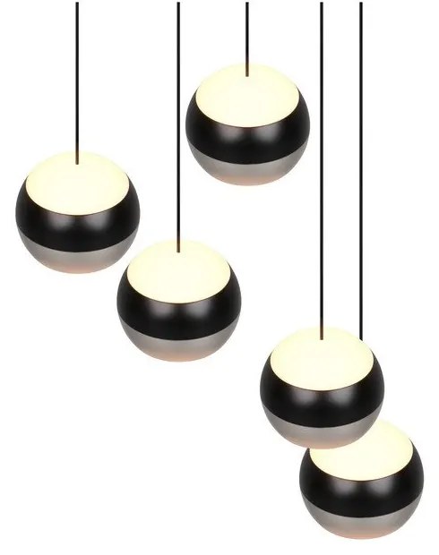 Czarna/w kolorze srebra lampa wisząca LED ø 30 cm Orbit – Trio Select