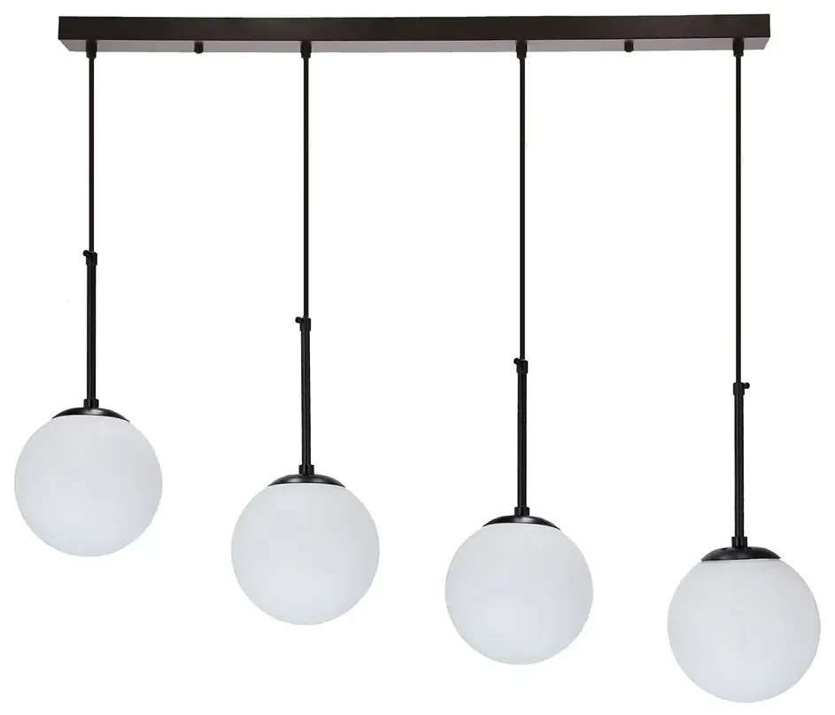 Czarna lampa wisząca z czterema punktami światła - D270 K0-A96