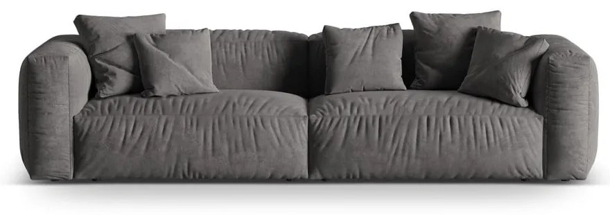 Szara aksamitna sofa modułowa 320 cm Martina – Micadoni