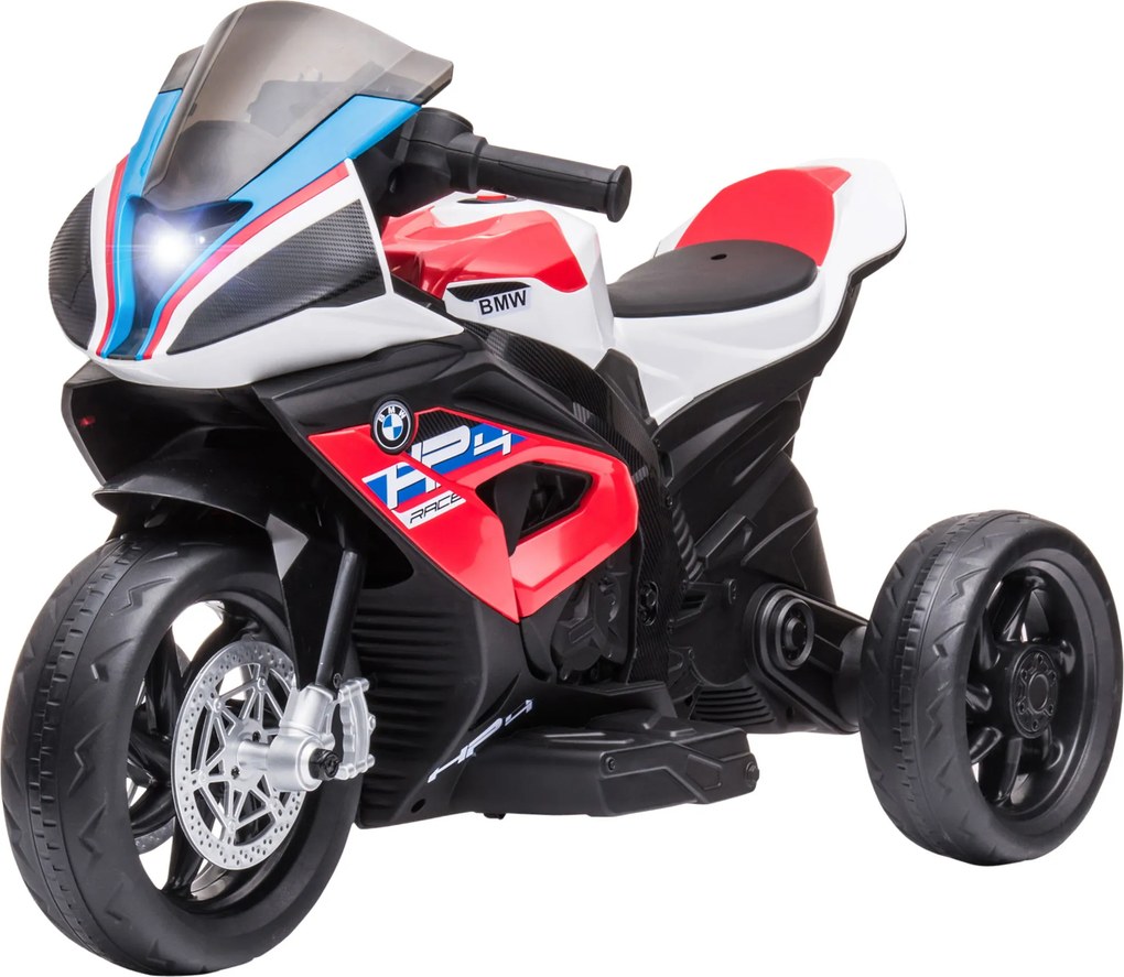 HOMCOM Motocykl Dla Dzieci, Motocykl Elektryczny, Reflektor, 3 Tryby Muzyczne, Dla Dzieci 1,5-5 Lat, Czerwony, 82,5 x 42 x 54cm