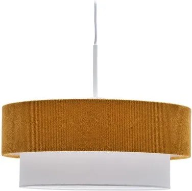 Musztardowo-biała lampa dziecięca z tekstylnym kloszem Bianella – Kave Home