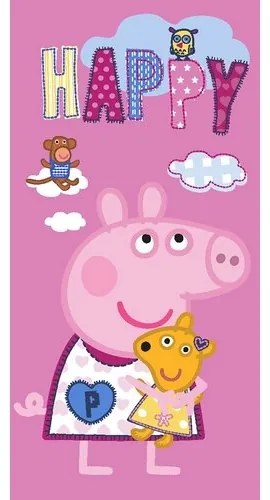 Ręcznik kąpielowy dla dzieci Świnka Peppa i Miś Teddy, 70 x 140 cm