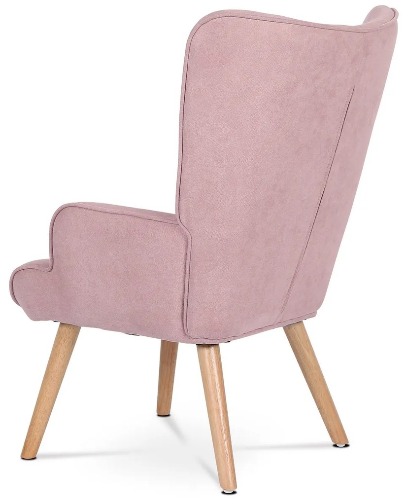 Fotel z podnóżkiem PINK2, różowy