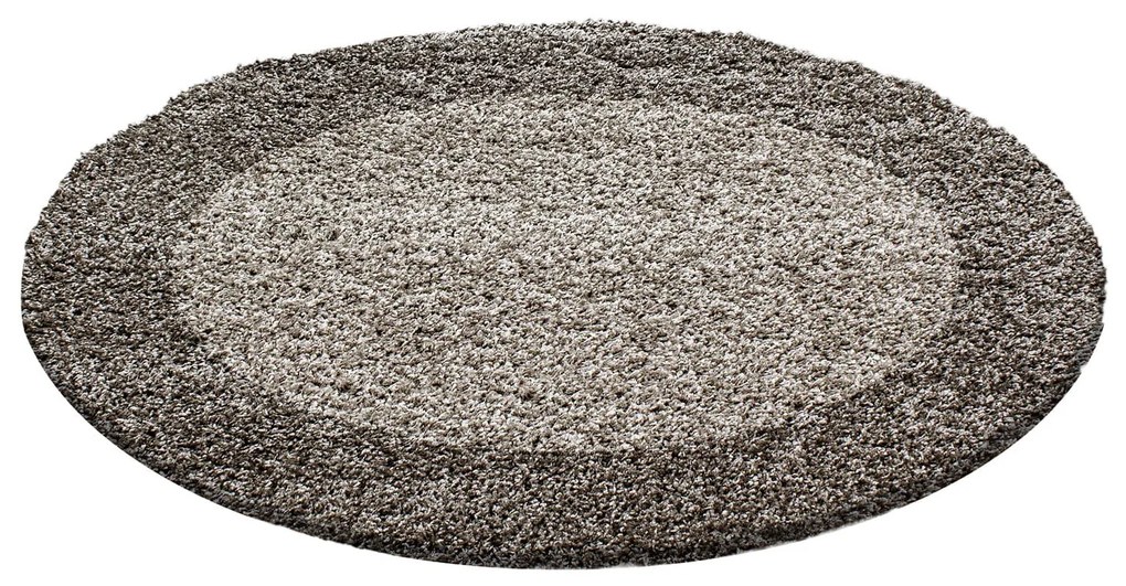 Dywan shaggy Life brązowo-beżowy 160 cm x 160 cm koło