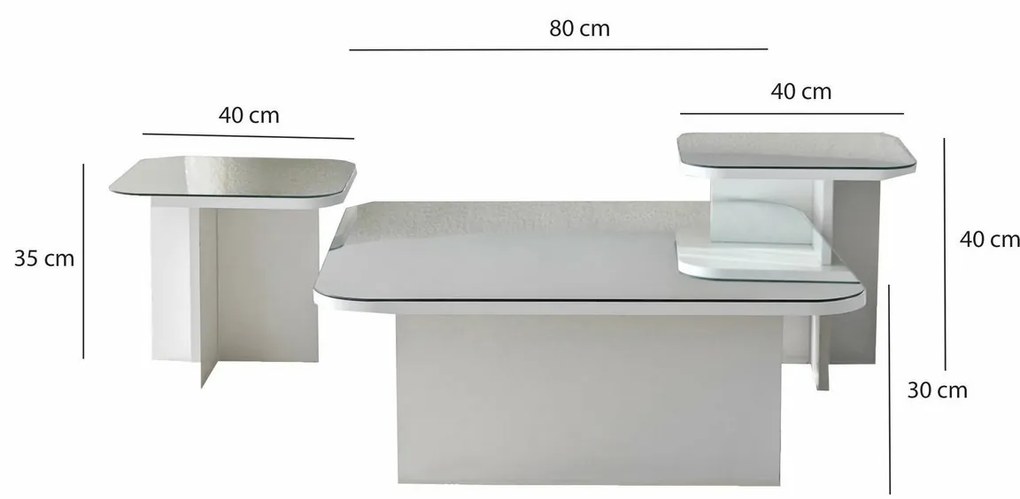 Zestaw stolików konferencyjnych Jazz White