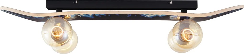 Lampa ścienna czarna z niebieskim 80 cm - Skateboard