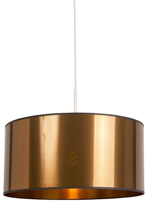 Designerska lampa wisząca biała z miedzianym kloszem 50 cm - Combi 1Przemysłowy Oswietlenie wewnetrzne